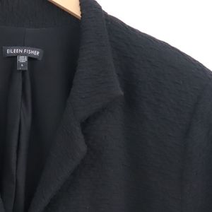 EILEEN FISHER Textured Black 3 Button Blazer